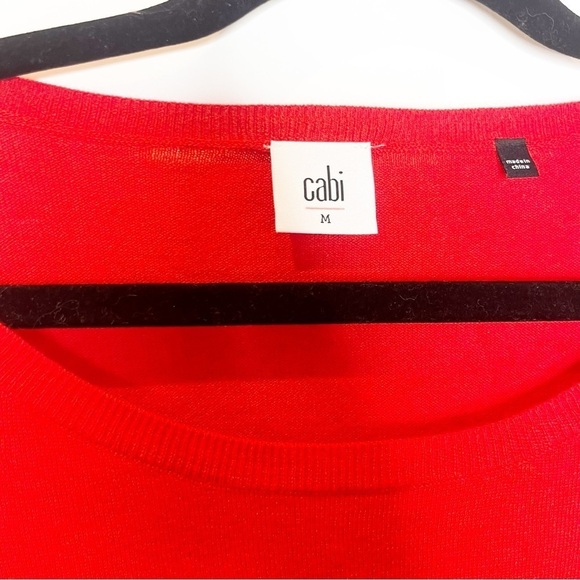 CAbi | Cartwheel Red Boxy Oversized Tunic Pullover Lightweight Sweater - Picture 4 of 4